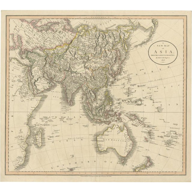 Engraved Map of Asia and Surrounding Regions by John Cary, 1806 For Sale