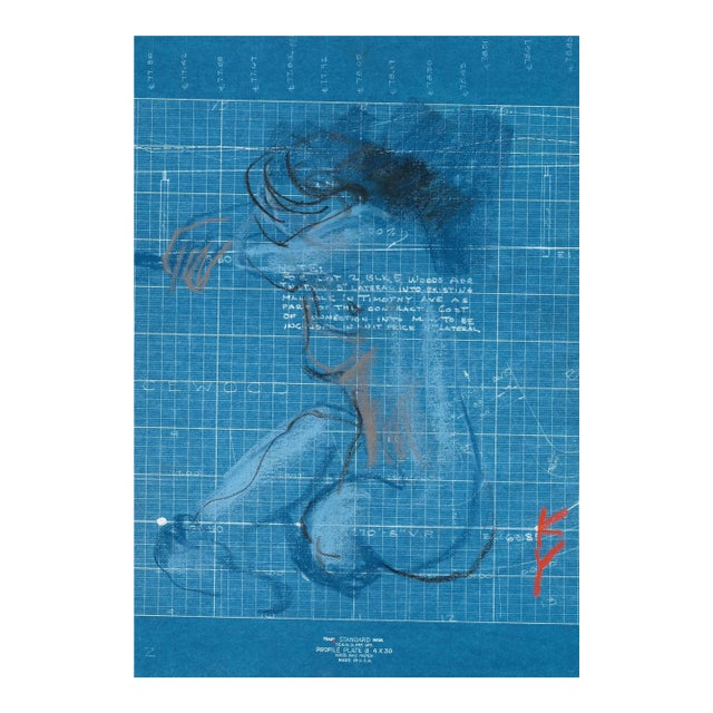 1960s Katharine Yares Female Nude Drawing For Sale
