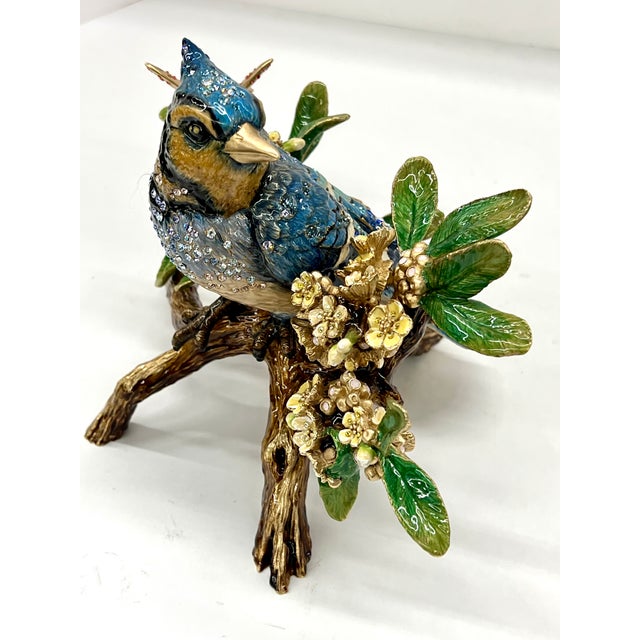 Jay Strongwater Swarovski Encrusted Anderson Courbett Blue Jay and Butterfly - Flora and Fauna Collection For Sale - Image 17 of 18