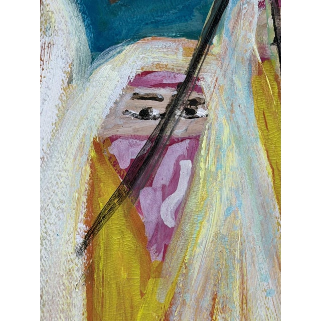 1970s Mohamed Hamri Moroccan Modernist Painting, Five Veiled Women, Signed For Sale - Image 13 of 18