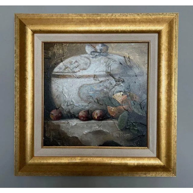 Still Life Framed Oil Paintings on Canvas by Pam Rogers - a Pair For Sale - Image 4 of 12