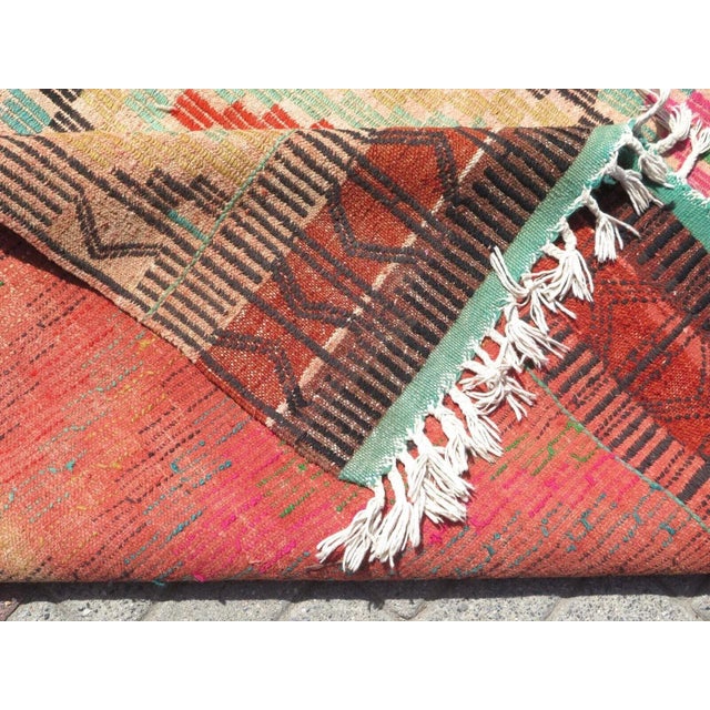 1960s Vintage Turkish Handmade Kilim Rug - 74"x114" For Sale - Image 12 of 12