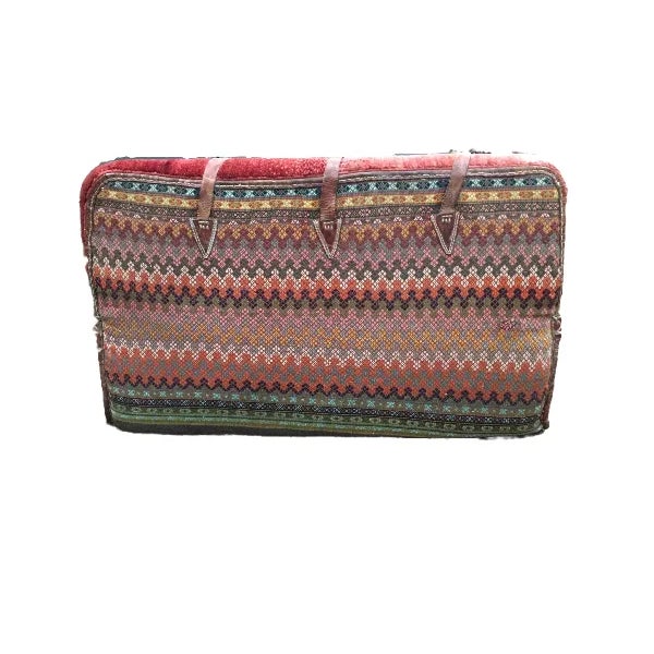 Tribal Antique Persian Mafrash Red Camel Cargo Home Decor Object For Sale - Image 3 of 8