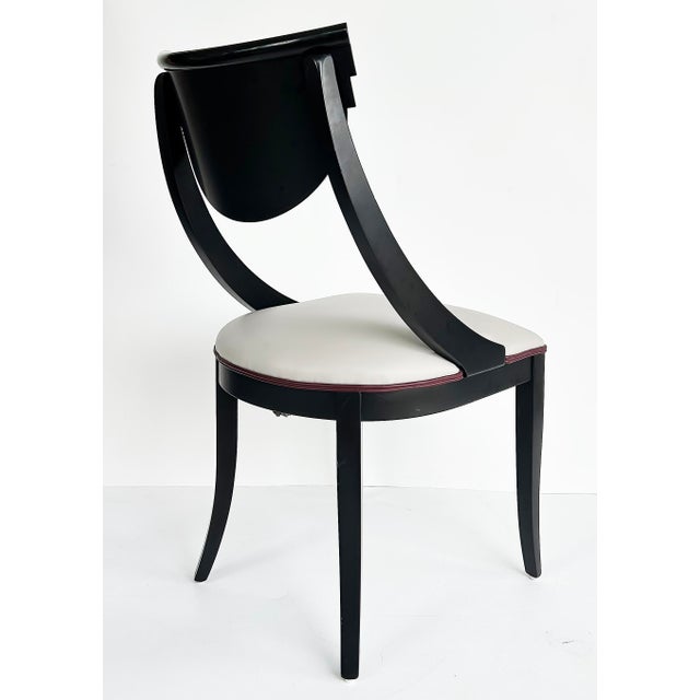 Late 20th Century Late 20th Century Attributed to Pietro Constantini Italian Regency Klism Os Dining Chairs, Set of 6 For Sale - Image 5 of 9