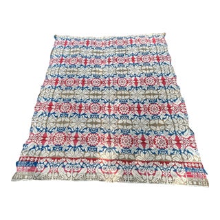 19th Century Jacquard Coverlet For Sale