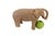 Vintage Hand Carved Wood Elephant With Tusks measures 10.5" d by 3.75"w by 6.75" H. This handmade wooden sculpture likely...