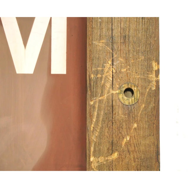 Late 20th Century Late 20th Century Reclaimed Wood 14 Storeroom Canteen Outdoor Sign For Sale - Image 5 of 7