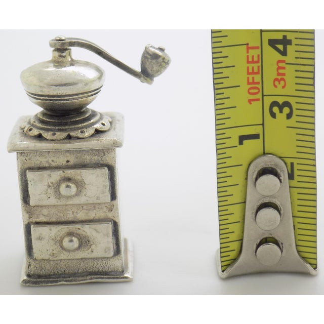 Vintage Italian Handmade Silver Raspini Branded Grinder Dollhouse Miniatura, Made in Tuscany For Sale - Image 10 of 10