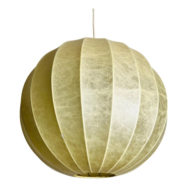 Mid-Century Round Cocoon Pendant Lamp, 1960s, Italy For Sale