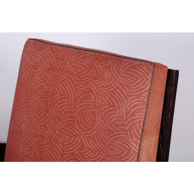 Brown Art Deco Armchair attributed to Jindrich Halabala for Up Zavody, Czech, 1930s For Sale - Image 8 of 11