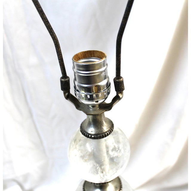 Vintage Mid Century Modern Lamp, Single Silver Finish For Sale - Image 4 of 8