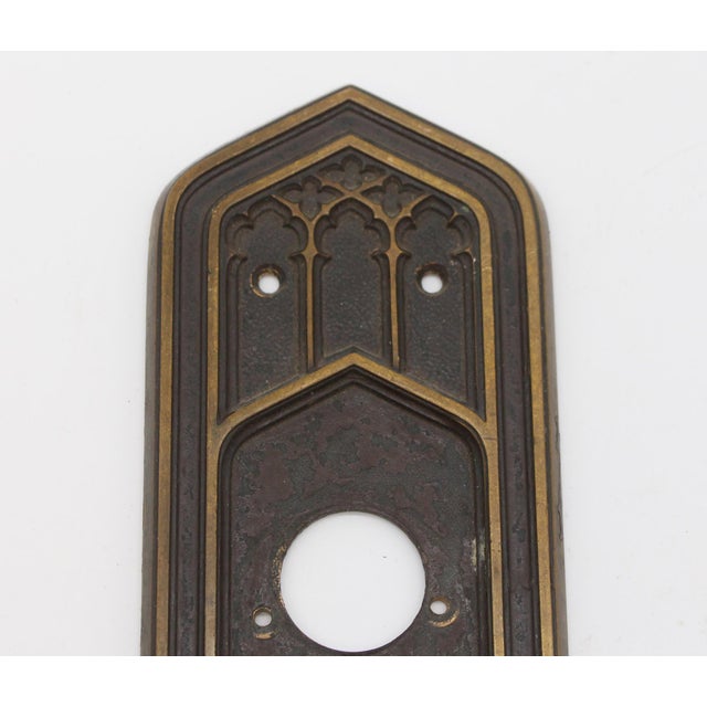 Gothic Pair of 18 In. Bronze Corbin Gothic Door Push Plates For Sale - Image 3 of 7