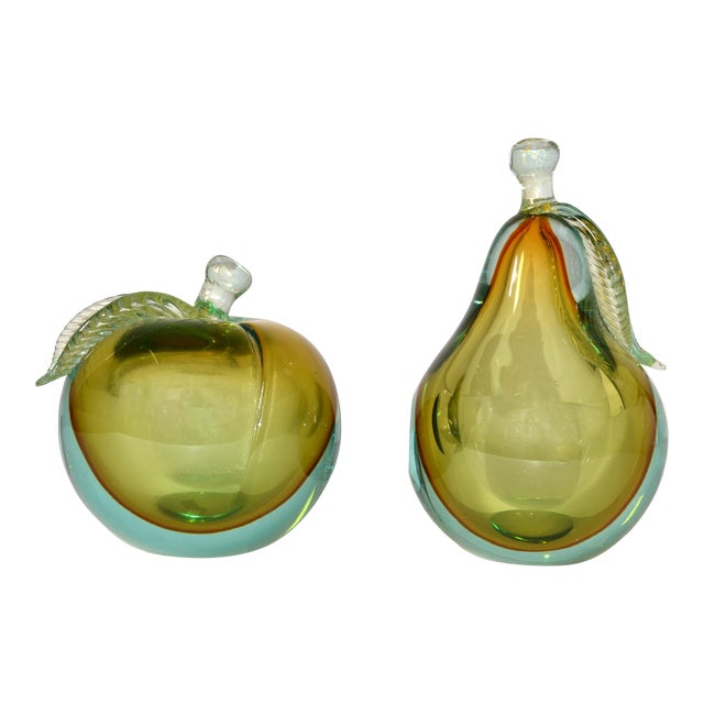 Livio Seguso Genuine Venetian Murano Italy Art Glass Apple and 
