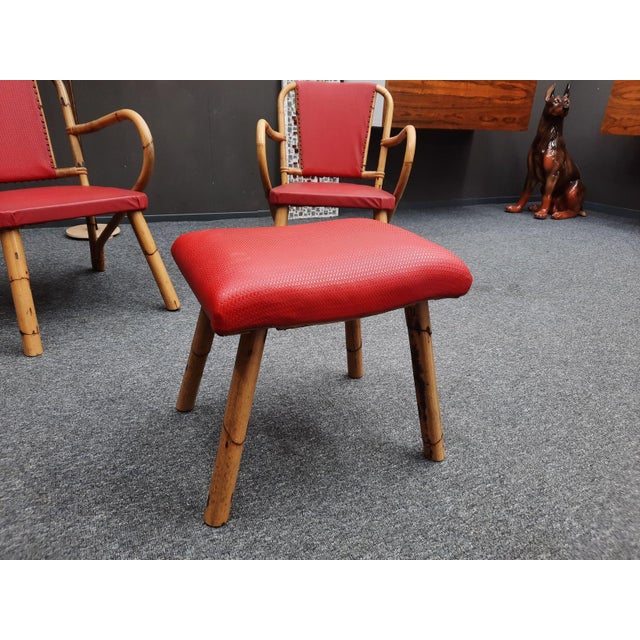 Mid-Century Bamboo Seating Set, 1950s, Set of 3 For Sale - Image 14 of 16