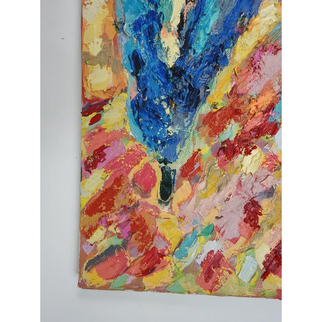 Abstract Contemporary Abstract Blue Trees Landscape Painting For Sale - Image 3 of 8