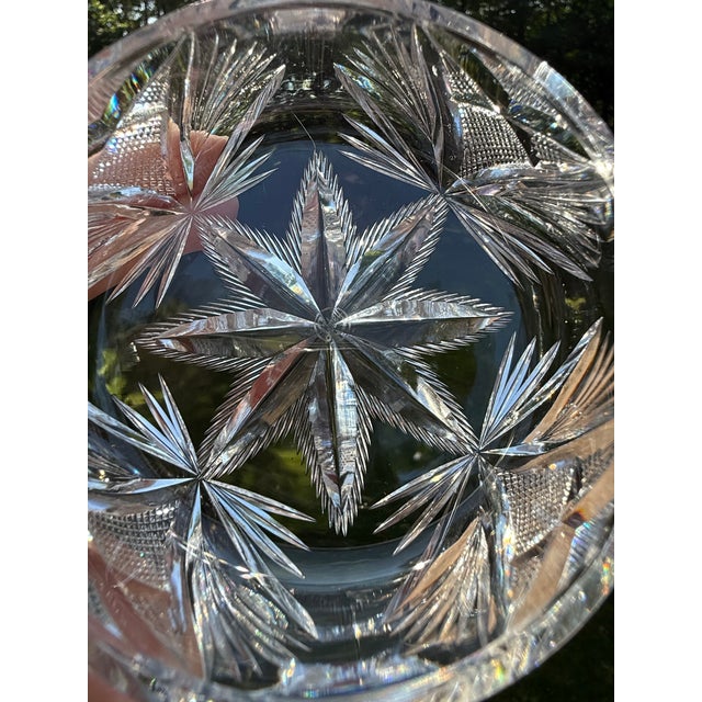 Antique Libbey Crystal Cut Glass Powder Jar American Brilliant Period For Sale - Image 6 of 10