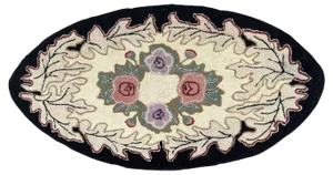 American Vintage Hook Rug, 1950s
