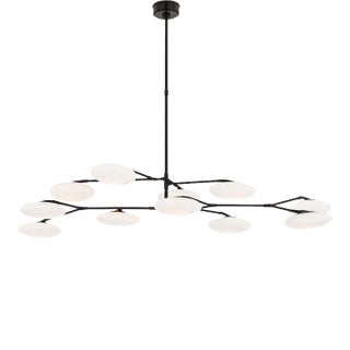 Champalimaud for Visual Comfort Signature Brindille Extra Large Two Tier Chandelier in Gun Metal with White Glass For Sale
