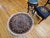 1900 - 1909 Vintage Tabriz Round Rug, Hand-Knotted Wool & Silk, Floral Pattern, 3' Round, Pale Pink & Navy For Sale - Image 5 of 6