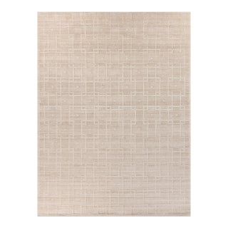 Exquisite Rugs Devonshire Handmade Bamboo Silk & Cotton Beige Rug-10'X14' For Sale