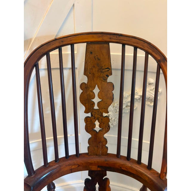 Antique English Yew Wood Windsor Hoop Back Armchair, 1860 For Sale - Image 10 of 15