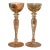 A Pair Amber Glass Stemmed Coupe Glasses. For Sale