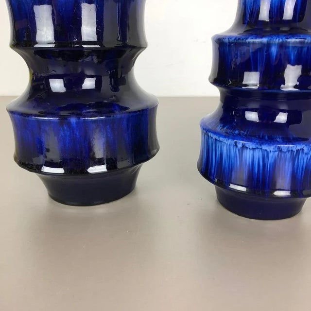 1970s Fat Lava Ceramic Model 267 Vases from Scheurich, Germany, 1970s, Set of 2 For Sale - Image 5 of 18