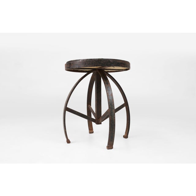Industrial Black Metal Stool, France, 1920s For Sale - Image 6 of 16