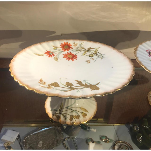 White 19th Century English Hand Painted Compotes - a Pair For Sale - Image 8 of 14