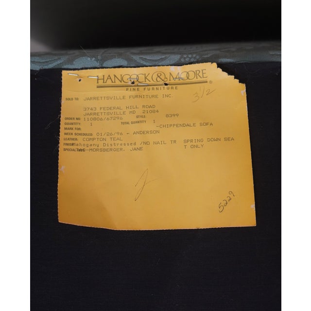 Hancock & Moore Damask Upholstered Chippendale Sofa For Sale - Image 18 of 18