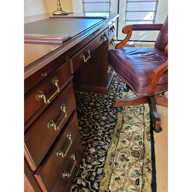 Kimball 1990s Kimball Presidential Walnut Double Pedestal Desk For Sale - Image 4 of 9