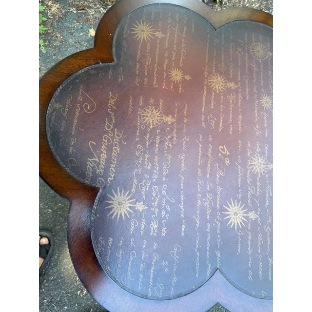 Vintage Ducan Phyfe Georgian Style Clover-Shaped Top Mahogany Pedestal Drum Side Table For Sale - Image 4 of 15