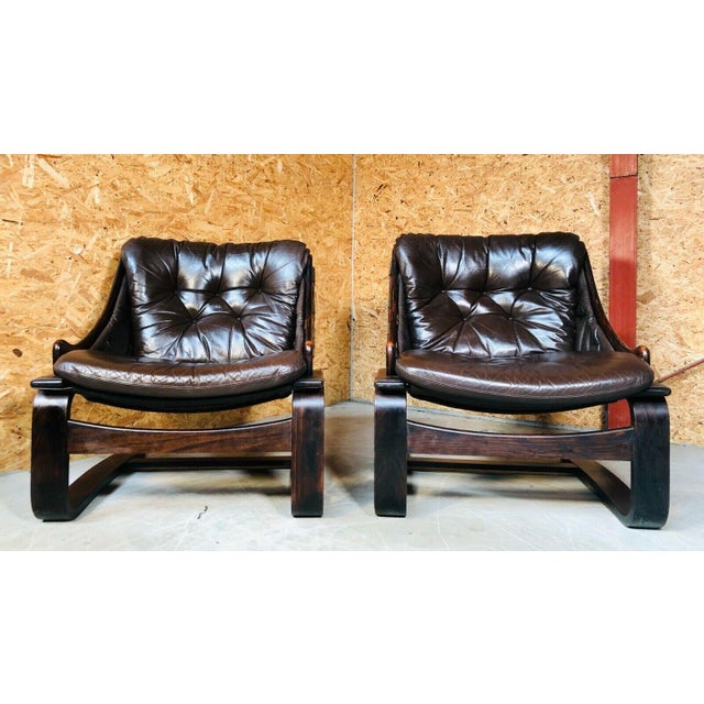 Vintage Danish Lounge Chair in Coco Leather and Rosewood For Sale - Image 11 of 13