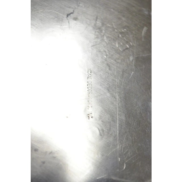 Silver Vintage Home Decorators Inc Silver Plated Pierced Gallery Round Serving Tray For Sale - Image 8 of 9