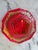 A bowl by the prestigious Murano glass brand Mandruzzato. Diamond shaped and Sommerso technique, in red and amber colours....