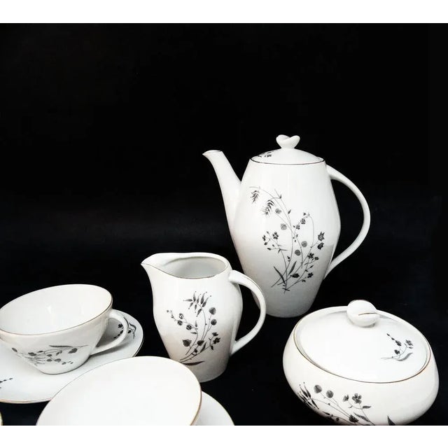 White Art Deco Joanna Coffee Set from Karolina, Poland, 1960s, Set of 15 For Sale - Image 8 of 13