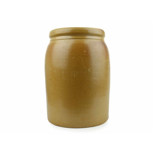 Antique Early 1900's American 2 Gallon Salt Glazed Stoneware Crock For Sale - Image 4 of 7