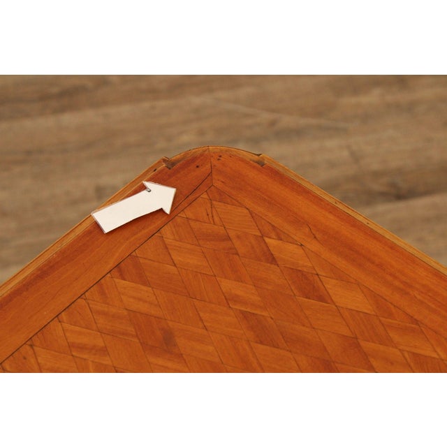 French Louis XVI Style Antique Parquetry Writing Table For Sale - Image 12 of 12