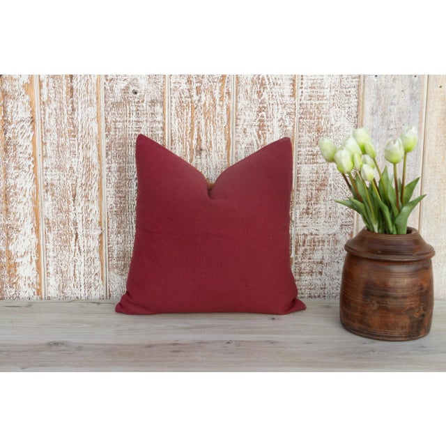 Orange Ria Antique Indian Folk Pillow For Sale - Image 8 of 10