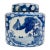 Vintage Chinese Blue Willow Porcelain Large Tea Caddy For Sale