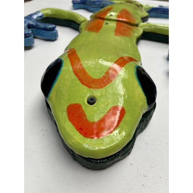2020s Monumental Glazed Ceramic Gecko Wall Sculpture by Rexx Fischer, Florida Artist For Sale - Image 5 of 6