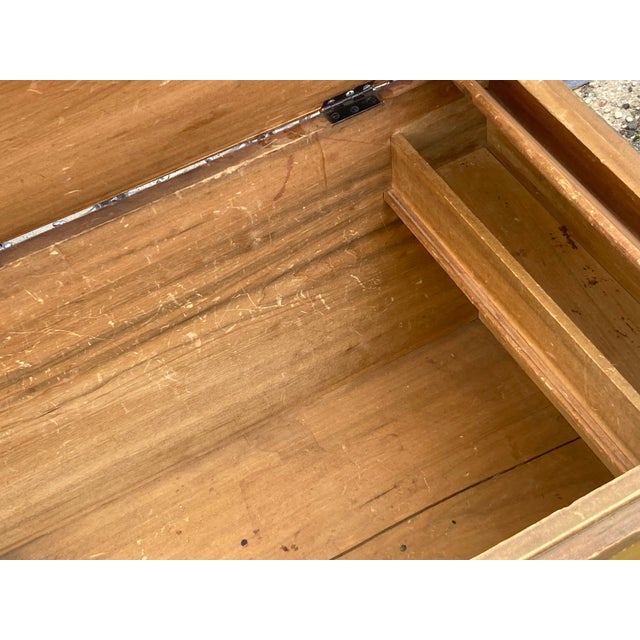 English Pine Trunk or Blanket Chest For Sale - Image 11 of 14
