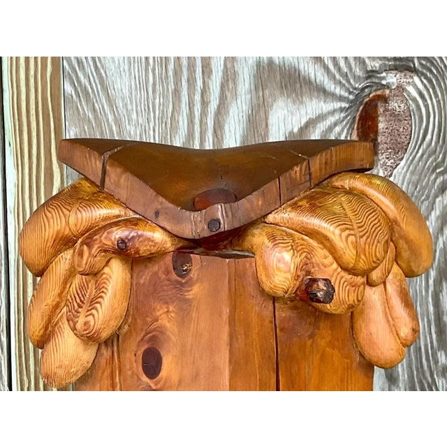 Vintage Boho Original Signed Hand Carved Outsider Art Sculpture For Sale - Image 12 of 12