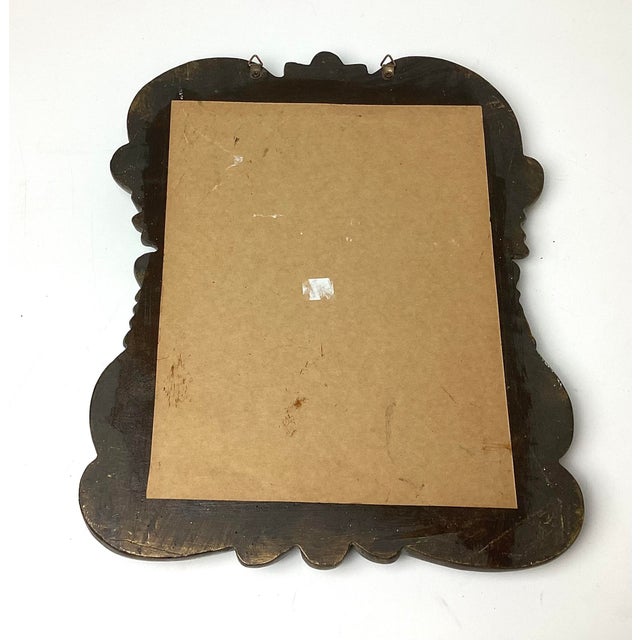 Vintage Hollywood Regency Composite Wall Mirror For Sale - Image 4 of 6