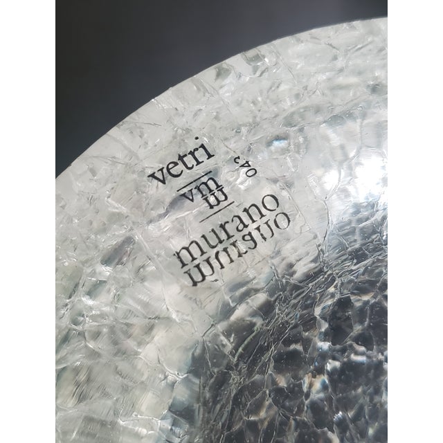 Transparent 1980s Renato Anatra Murano Ghiacciato Glass Bowl For Sale - Image 8 of 12