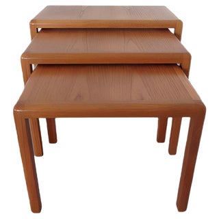 Teak Nesting Tables by Kai Kristiansen for Vildbjerg Møbelfabrik, 1960s, Set of 3 For Sale