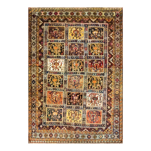 Antique Persian Qashqai Garden Rug 4' X 6' For Sale