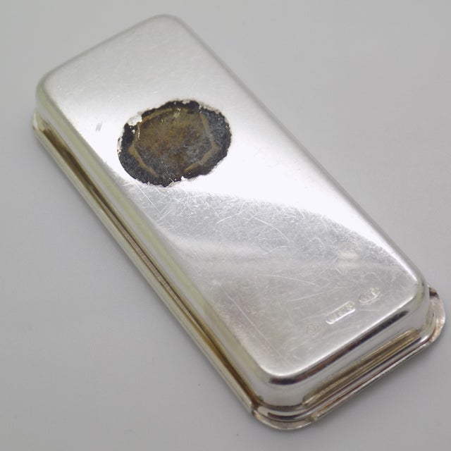 Vintage Italian Genuine Silver 800 Rectangular Pill Box by Greggio, 1970s For Sale - Image 9 of 14