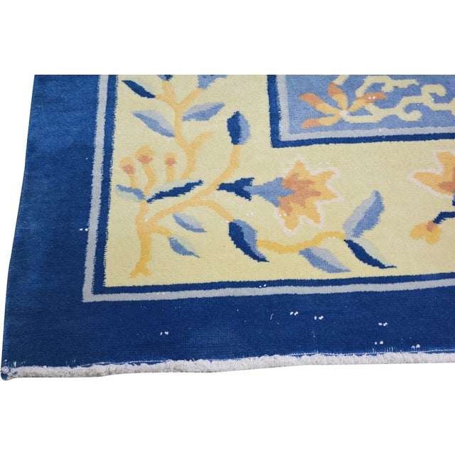 Vintage Chinese Art Deco Hand Knotted Wool Rug,11'6'' X 14' For Sale - Image 4 of 6