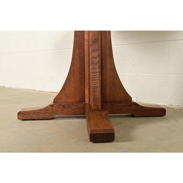 Brown Stickley Mission Oak Arts & Crafts Center Table or Breakfast Table For Sale - Image 8 of 10